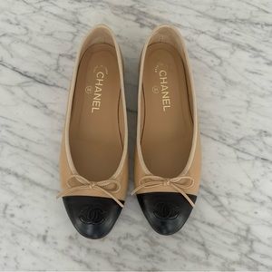 Chanel Ballerina Cap Toe Flats 37.5 (7.5)